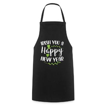 Irish You Happy New Year Green Shamrock - Tablier de cuisine - noir - Devant - AI Model Male 185 dark (185cm)