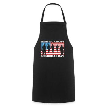 Irish You Happy Memorial Day Green Shamrock - Cooking Apron - black - Front - AI Model Male 185 dark (185cm)