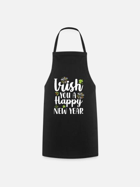 Irish You Ein Frohes Neues Jahr Grünes Kleeblatt - Kochschürze - Schwarz