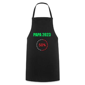 Papa 2023 Loading Vaterschaft Vater Werden Dad - Kochschürze - Schwarz - Vorne - AI Model Male 185 dark (185cm)