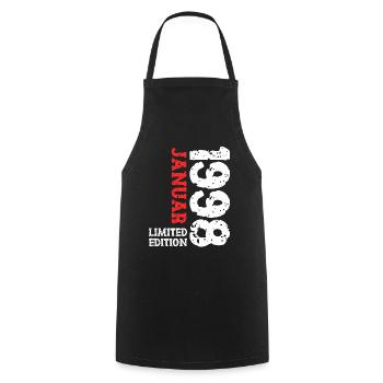 1998 janvier édition limitée déco tenue d’anniversaire - Tablier de cuisine - noir - Devant - AI Model Male 185 dark (185cm)