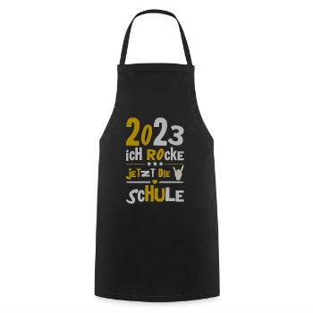 Schulkind 2023 Einschulung Erstklässler Geschenk - Kochschürze - Schwarz - Vorne - AI Model Male 185 dark (185cm)