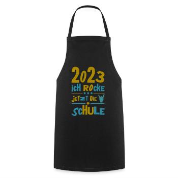 Schulkind 2023 Einschulung Erstklässler Geschenk - Kochschürze - Schwarz - Vorne - AI Model Male 185 dark (185cm)