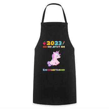 Kindergarten 2023 Einhorn Mädchen Tochter Kita - Kochschürze - Schwarz - Vorne - AI Model Male 185 dark (185cm)