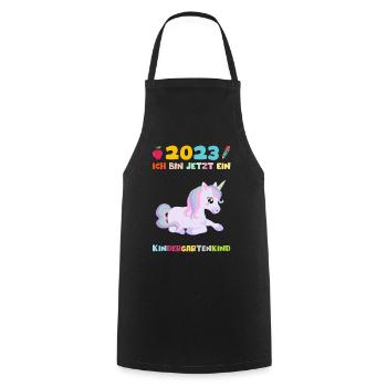 Kindergarten 2023 Einhorn Mädchen Tochter Kita - Kochschürze - Schwarz - Vorne - AI Model Male 185 dark (185cm)