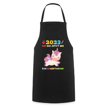 Kindergarten 2023 Einhorn Mädchen Tochter Kita - Kochschürze - Schwarz - Vorne - AI Model Male 185 dark (185cm)