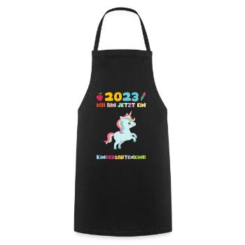 Kindergarten 2023 Einhorn Mädchen Tochter Kita - Kochschürze - Schwarz - Vorne - AI Model Male 185 dark (185cm)