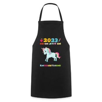 Kindergarten 2023 Einhorn Mädchen Tochter Kita - Kochschürze - Schwarz - Vorne - AI Model Male 185 dark (185cm)