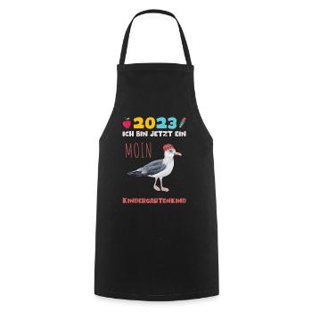 Kindergarten 2023 Möwe Nordsee Mädchen Jungen Kita - Kochschürze - Schwarz - Vorne - AI Model Male 185 dark (185cm)