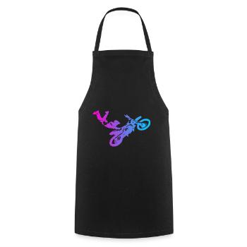 Motocross - Cooking Apron - black - Front - AI Model Male 185 dark (185cm)