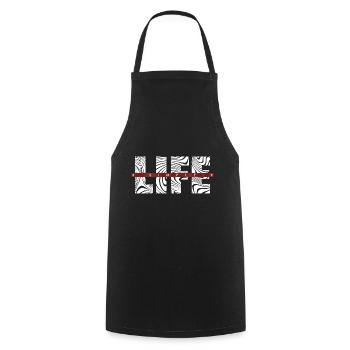 LIFE - SIMPLE - Kochschürze - Schwarz - Vorne - AI Model Male 185 dark (185cm)