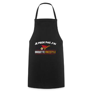 cadeau marrant brouette freestyle - Tablier de cuisine - noir - Devant - AI Model Male 185 dark (185cm)