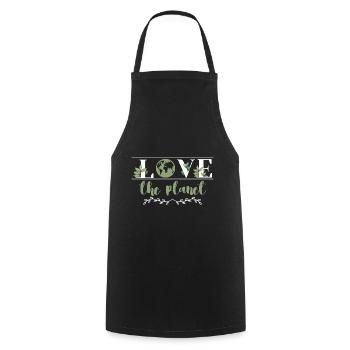 Aimer la planète Journée de sensibilisation à la Terre Nature - Tablier de cuisine - noir - Devant - AI Model Male 185 dark (185cm)