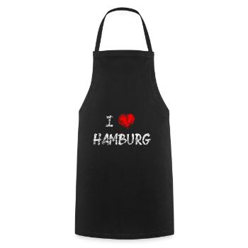Hamburg city gift love - Cooking Apron - black - Front - AI Model Male 185 dark (185cm)