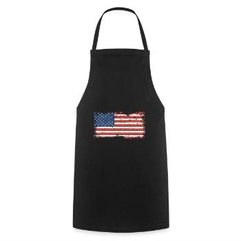 USA flag Amérique - Tablier de cuisine - noir - Devant - AI Model Male 185 dark (185cm)