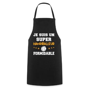 Super Handballeur Formidable Handball Humour - Tablier de cuisine - noir - Devant - AI Model Male 185 dark (185cm)