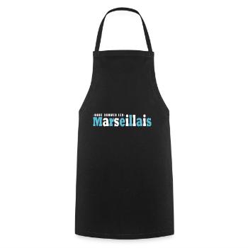 Marseille nous sommes les Marseillais football OM - Tablier de cuisine - noir - Devant - AI Model Male 185 dark (185cm)