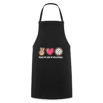 Peace Love Volleyball Volleyball Player - Cooking Apron - black - Front - AI Model Male 185 dark (185cm)