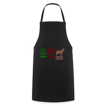 Chocolat Cocker Épagneul Maman Paix Amour - Tablier de cuisine - noir - Devant - AI Model Male 185 dark (185cm)