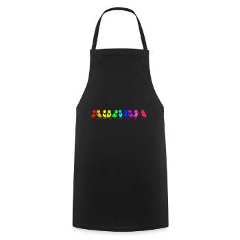 colorful row of birds ravens - Cooking Apron - black - Front - AI Model Male 185 dark (185cm)