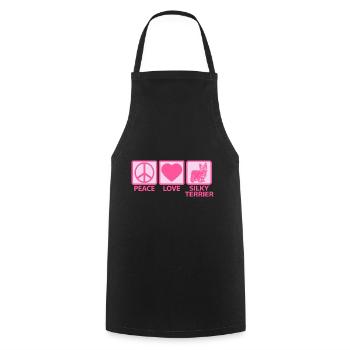 Australian Silky Terrier Mom Mistress Mama Sayings - Cooking Apron - black - Front - AI Model Male 185 dark (185cm)