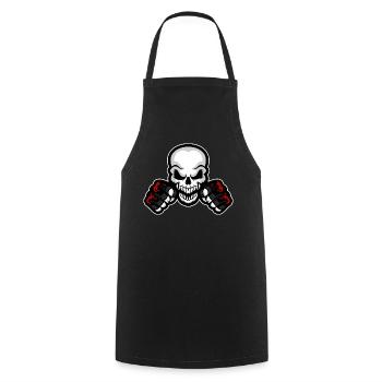 MMA Skull - Grey Shadow - Kochschürze - Schwarz - Vorne - AI Model Male 185 dark (185cm)