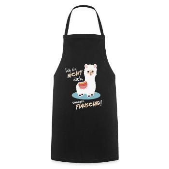 ALPAKA - NICHT DICK, SONDERN FLAUSCHIG - T-SHIRT - Kochschürze - Schwarz - Vorne - AI Model Male 185 dark (185cm)