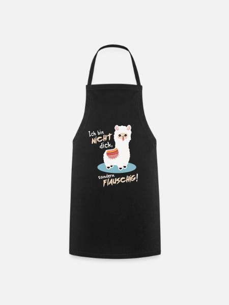 ALPAKA - NICHT DICK, SONDERN FLAUSCHIG - T-SHIRT - Kochschürze - Schwarz