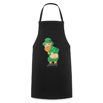 Chemise drôle de leprechaun – Te de la Saint-Patrick - Tablier de cuisine - noir - Devant - AI Model Male 185 dark (185cm)
