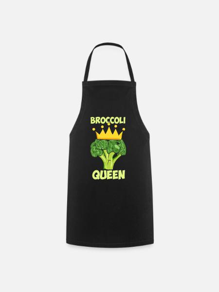 Broccoli Queen Broccoholic Brokkoli Vegan Gemüse - Kochschürze - Schwarz