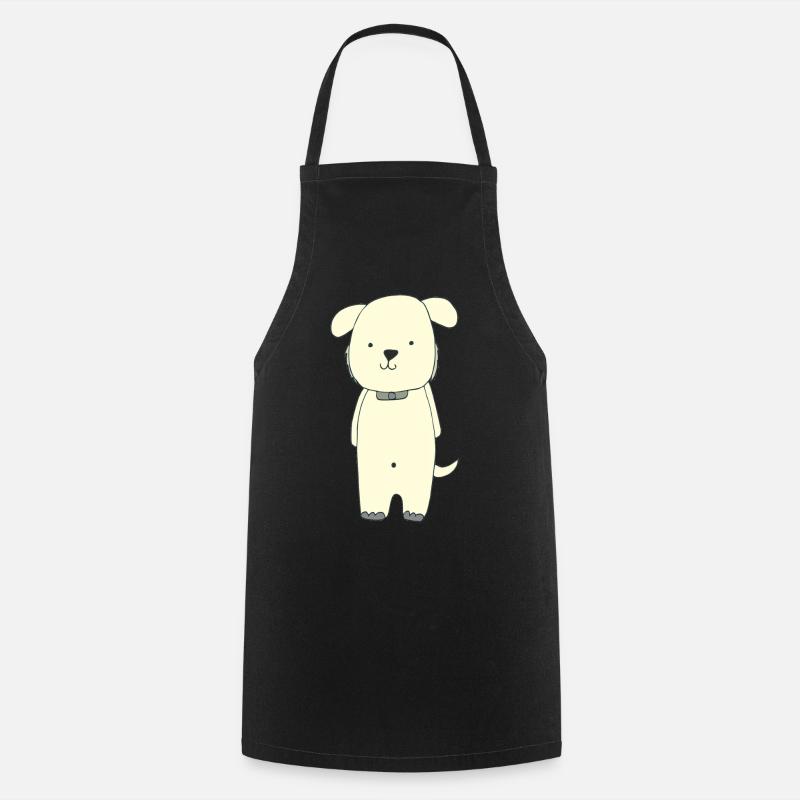 dog yellow - Cooking Apron - black
