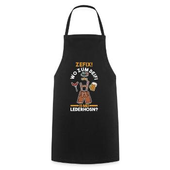 Trachten München Dirndl - Kochschürze - Schwarz - Vorne - AI Model Male 185 dark (185cm)