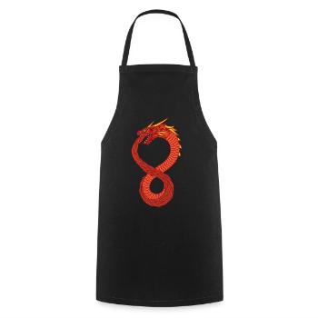 Unendlicher Drache - Kochschürze - Schwarz - Vorne - AI Model Male 185 dark (185cm)