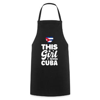 Drapeau de Cuba Caraïbes Vacances Cuba Voyage La Havane - Tablier de cuisine - noir - Devant - AI Model Male 185 dark (185cm)