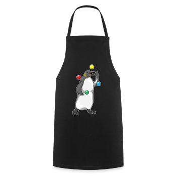 Jongleur pingouin jongleur jongleur - Tablier de cuisine - noir - Devant - AI Model Male 185 dark (185cm)