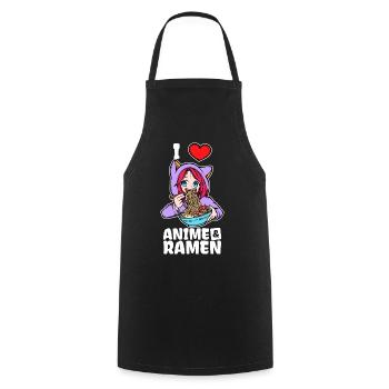I Love Anime Ramen Statement Heart Girl Manga - Cooking Apron - black - Front - AI Model Male 185 dark (185cm)