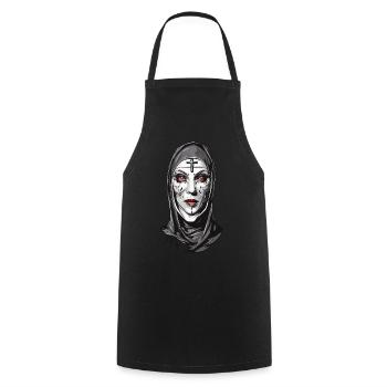 Gruselige Vampir Nonne Halloween Design - Kochschürze - Schwarz - Vorne - AI Model Male 185 dark (185cm)