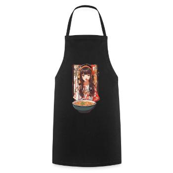 Ramen Ästhetik Retro Nudelsuppen Streetwear Design - Kochschürze - Schwarz - Vorne - AI Model Male 185 dark (185cm)