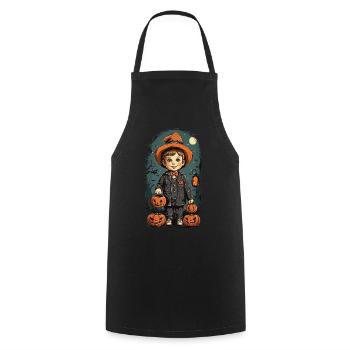 Rétro Halloween Kid Trick or Treat Design - Tablier de cuisine - noir - Devant - AI Model Male 185 dark (185cm)
