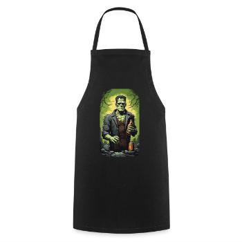 Spooky Beer Drinker Monster Halloween Design - Cooking Apron - black - Front - AI Model Male 185 dark (185cm)