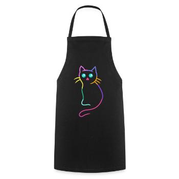 Bébé Kawaii Chat Coloré Enfants Animaux Chat - Tablier de cuisine - noir - Devant - AI Model Male 185 dark (185cm)