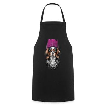 Regal Companion: Cavalier King Charles Spaniel - Cooking Apron - black - Front - AI Model Male 185 dark (185cm)