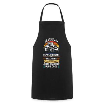 Father's Day T-shirt - Dad Tractor Driver - Cooking Apron - black - Front - AI Model Male 185 dark (185cm)