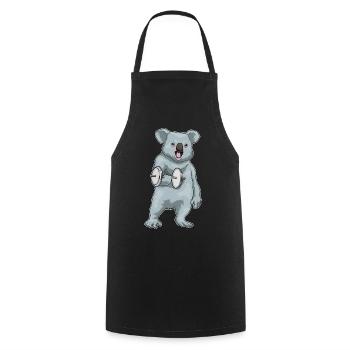 Bodybuilding Koala Bodybuilding avec haltères - Tablier de cuisine - noir - Devant - AI Model Male 185 dark (185cm)