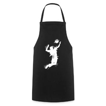 Volleyball Angriff Explosion Beachvolleyball Logo - Kochschürze - Schwarz - Vorne - AI Model Male 185 dark (185cm)
