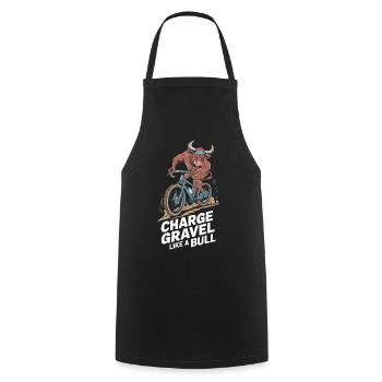 Bull Riding Bike Adventure Design - Cooking Apron - black - Front - AI Model Male 185 dark (185cm)
