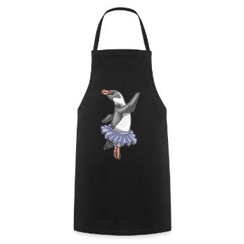 Pinguin Ballerina Ballett Tanz - Kochschürze - Schwarz - Vorne - AI Model Male 185 dark (185cm)