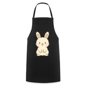 Mignon bébé lapin - Tablier de cuisine - noir - Devant - AI Model Male 185 dark (185cm)