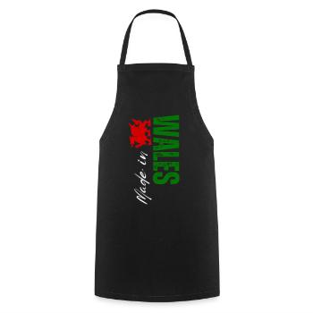 Made in Wales, vertical design - Cooking Apron - black - Front - AI Model Male 185 dark (185cm)