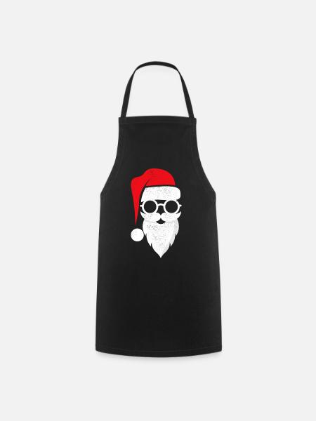 Weihnachtsmann Santa mit Brille - Kochschürze - Schwarz